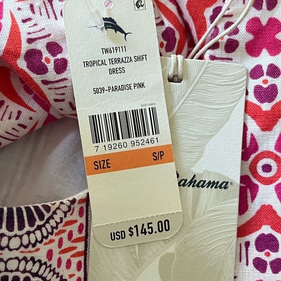 Tommy Bahama 100% Linen Tropical Hawaiian Floral Summer Vacation Dress Sz S - Picture 9 of 9